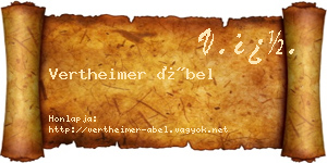 Vertheimer Ábel névjegykártya