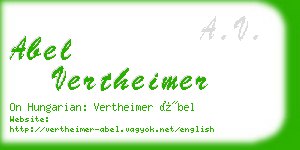 abel vertheimer business card